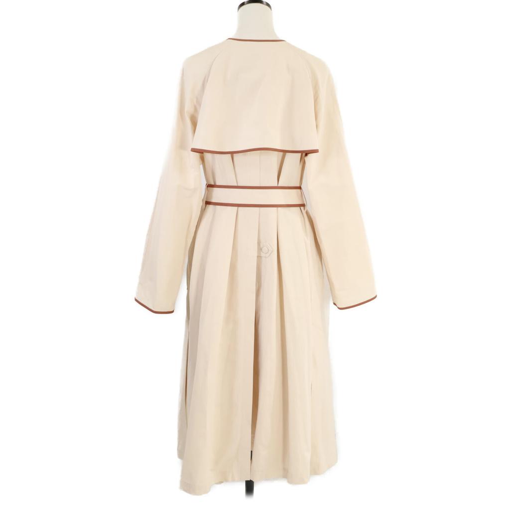 ESTNATION Cotton linen piping long coat coat 36 IvoryUsed