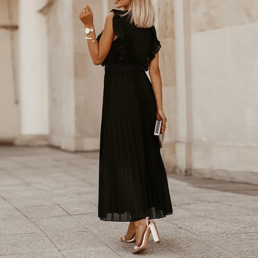 Robe longue d'été pour femme, tenue de plage, slim, sexy, manches