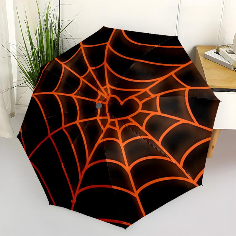 1pc Spider Web Automatic Folding Umbrella - Compact 8-Rib Design, Durable Plastic & Iron, Lightweight for Outdoor Daily Use252