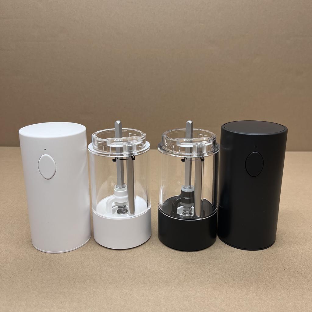 Black White Rechargeable Grinder Set Base-Charging & Button-Control Electric Pepper Mill