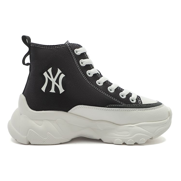 MLB Chunky High Top Canvas Sneakers Unisex Sneakers Black 3ASHUL12N-50BKS