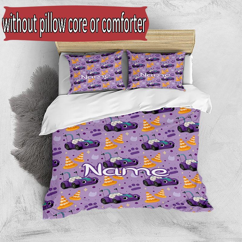Set copripiumino 3 pezzi (1*Copripiumino + 2*Federe, Senza Nucleo), Set Biancheria da Letto Personalizzato con Nome e Motivo di Gabby's Dollhouse, Regalo Decorazione Camera da Letto