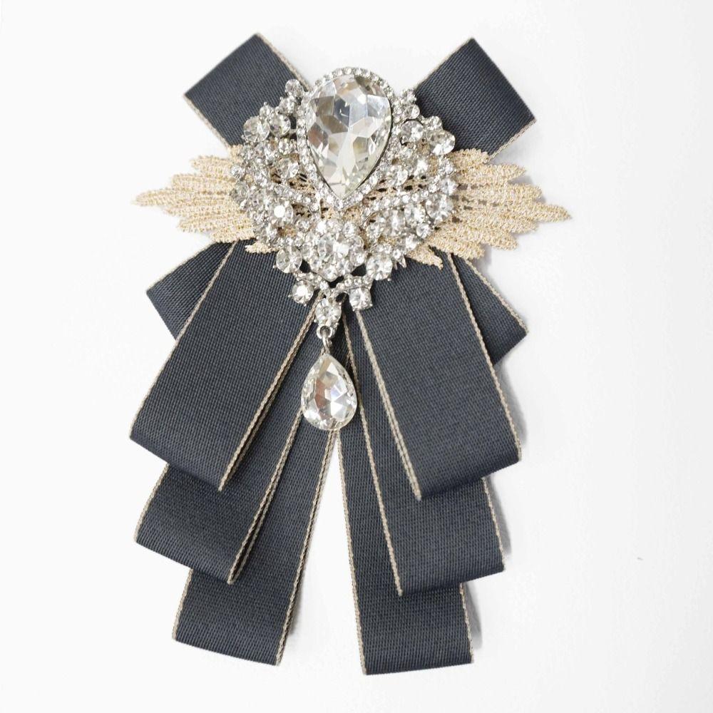 Retro Gentleman's Bow Tie Elegant Men's Suit Accessory Fashion Rhinestone Collar Flower  Man