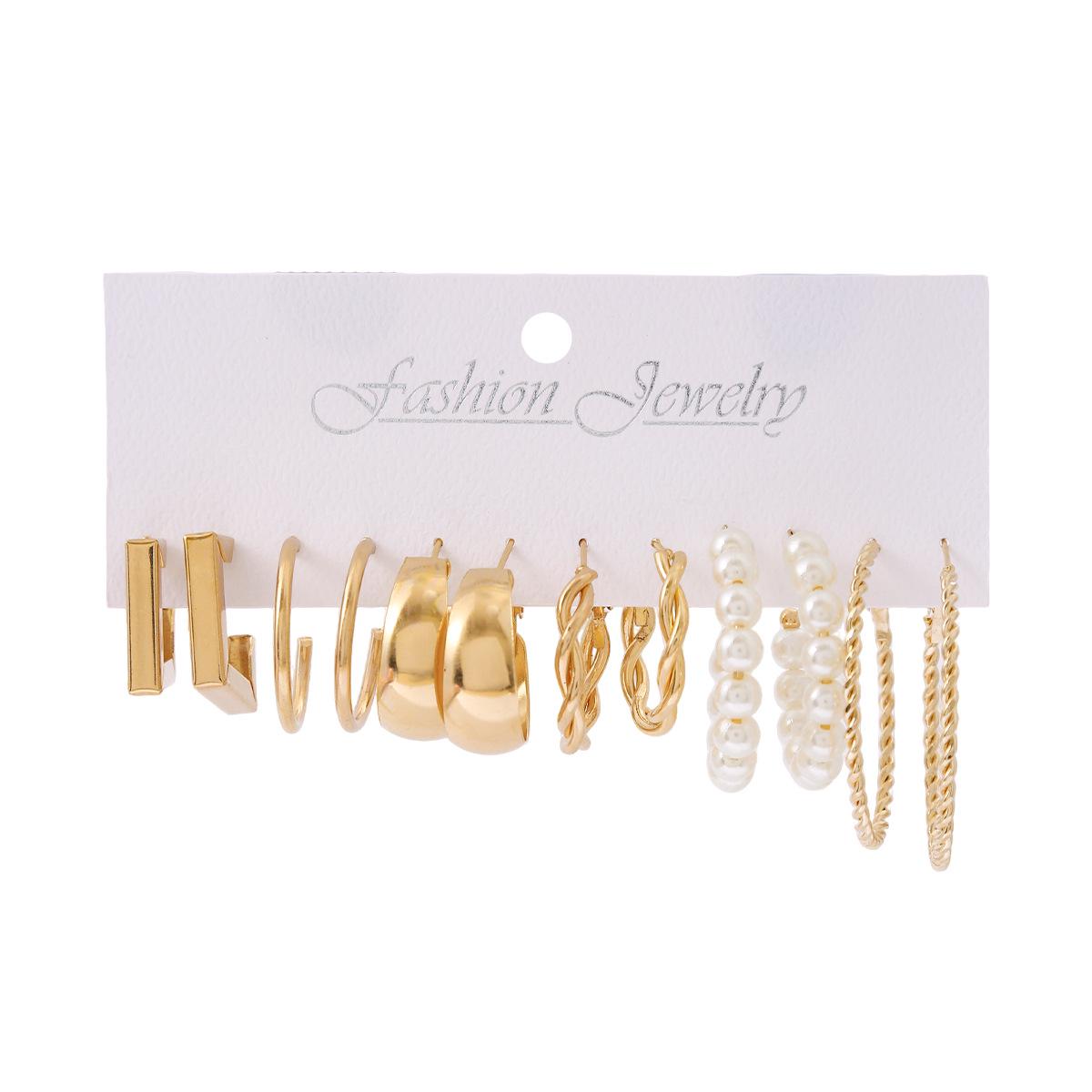 Geometric Twist Hoop Earring Set: Creative Metal Cross Hoops for Women