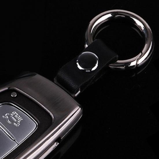 For Hyundai Tucson 2016- Metal Grey Car Key Case Fob Cover Keychain