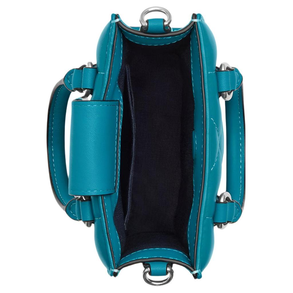 New COACH N/S Leather Trunk Bag, Tote Bag, Shopping Bag, Handbag, Shoulder Bag, Crossbody Bag Mini Women's Blue CJ580-SVTE