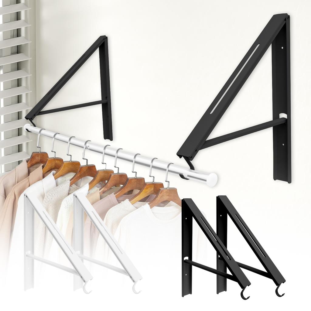 Wall-Mounted Clothes Drying Rack Stainless Steels Space Saving Foldable Clothes Hanger For Home Bedroom Laundry Room Wall NEW