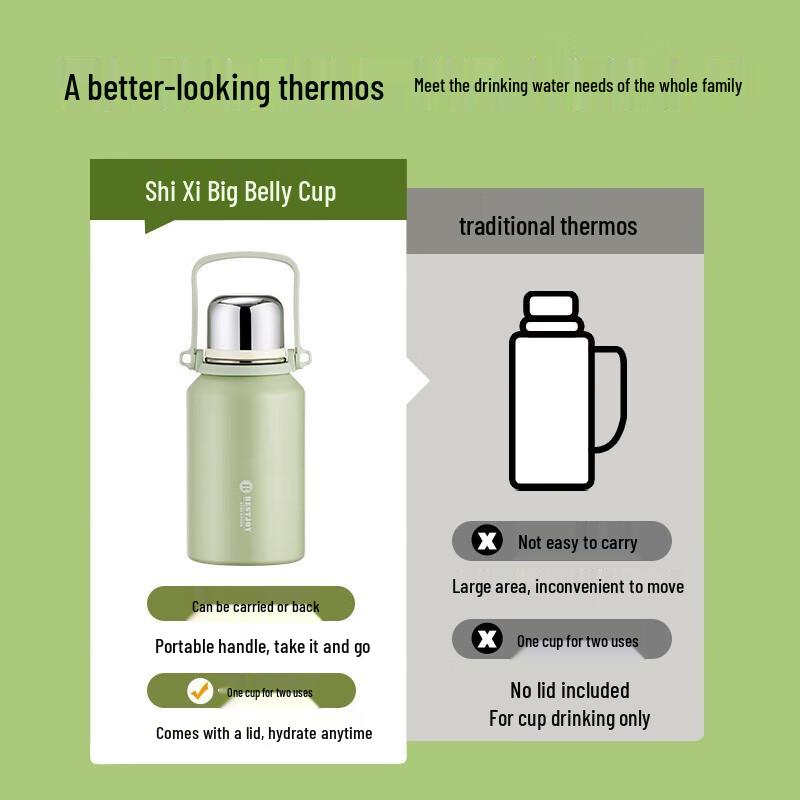 Fuguang Shixi Large Capacity Insulated Water Bottle