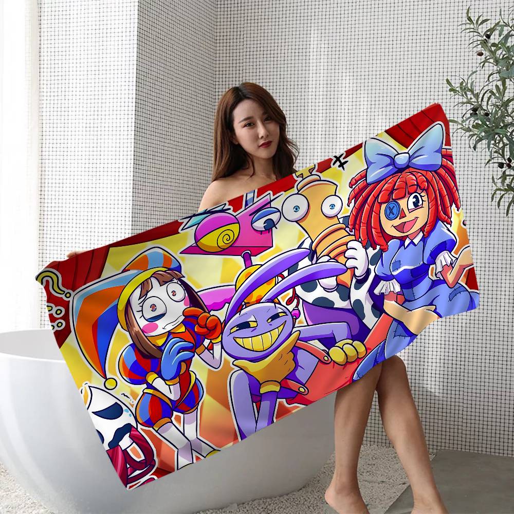 Popular Animated The A-Amazing D-Digital C-Circus Beach Towel Colorful Bath Towels For Girl Microfiber Quick Dry Custom Sand