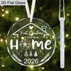 Housewarming Glass Christmas Ornament, New Home Ornament, Christmas Decor, Gifts for New Homeowners, New Home Gift, Festive Decoration Pendants