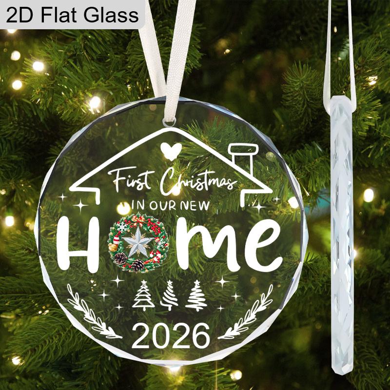 Housewarming Glass Christmas Ornament, New Home Ornament, Christmas Decor, Gifts for New Homeowners, New Home Gift, Festive Decoration Pendants