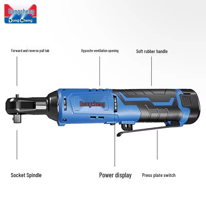 Dongcheng 12V Right Angle Ratchet Wrench with Rechargeable Lithium Battery DCPB02-10