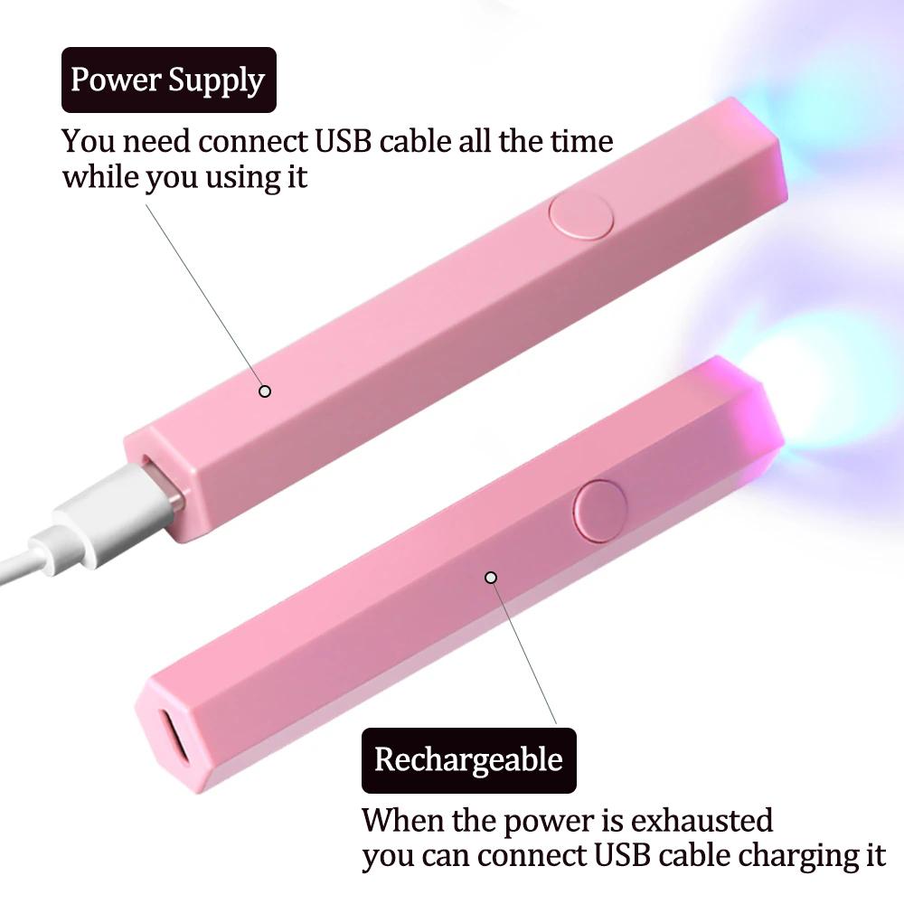 Portable Salon Quick Dry USB Nail Dryer Machine Home Phototherapy Tool Professional UV LED Nail Lamp Mini Flashlight Pen