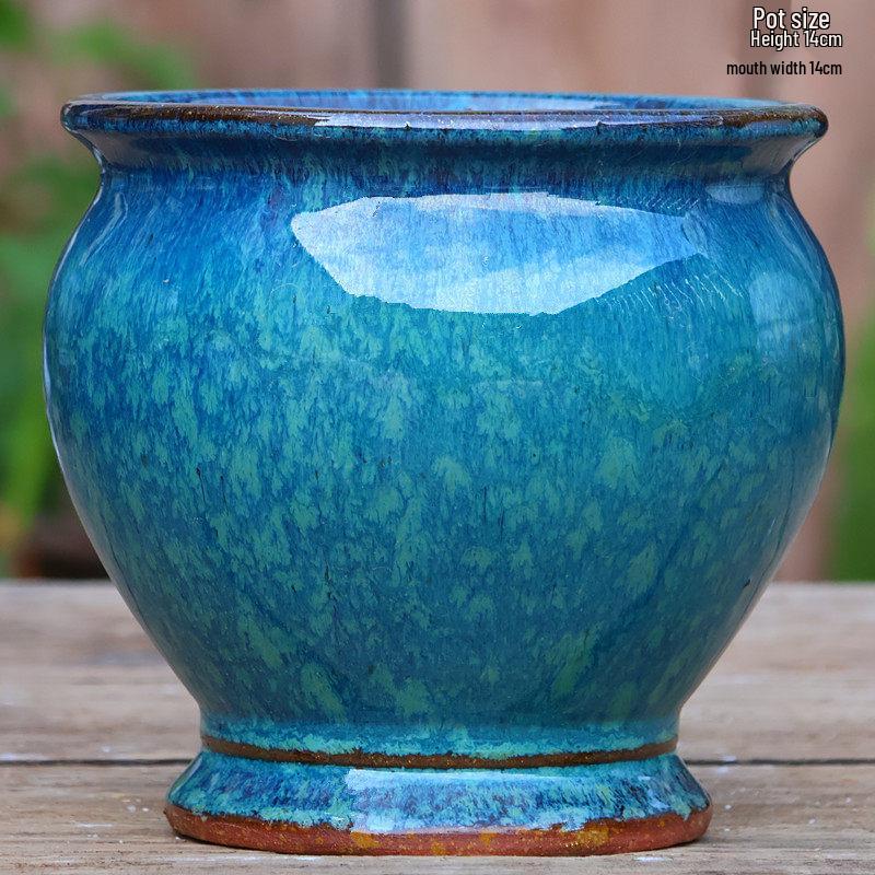 Large Handmade Coarse Ceramic Pot for Succulents and Greenery