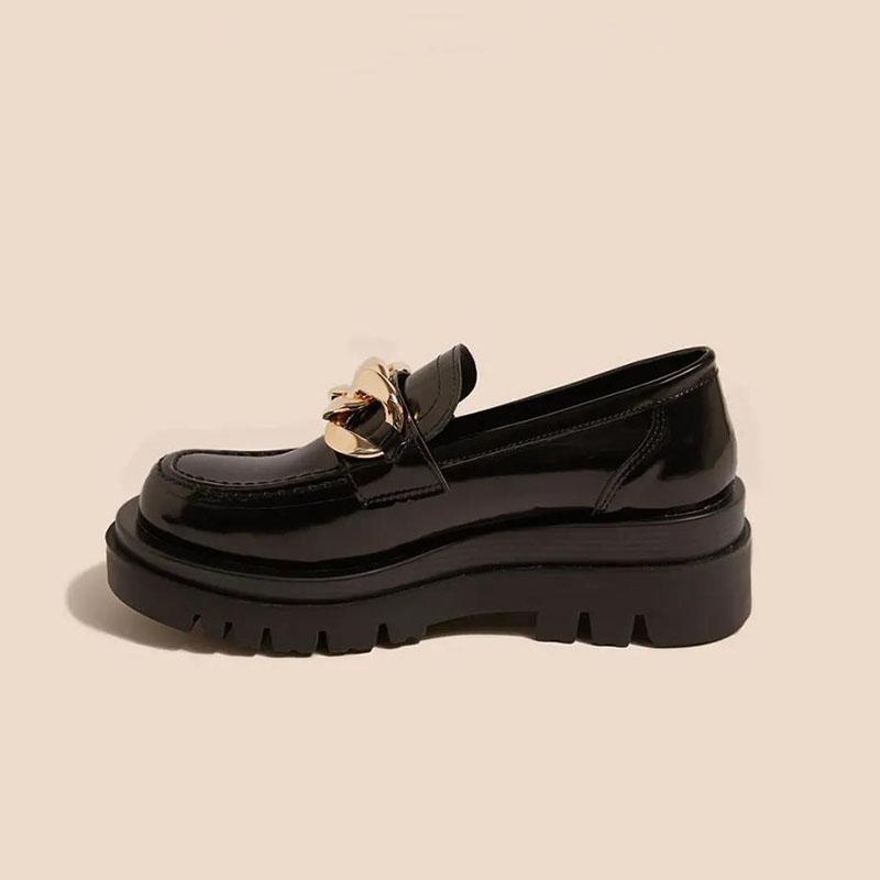 Zapatos de cuero para mujer con charol brillante y suela suave mocasines de  plataforma de estilo británico comprar a buen precio — entrega gratuita,  reseñas reales con fotos — Joom