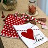 ARKENY Valentines Day Kitchen Towels Set of 2,Red Heart Love Dish Towels 18x26 Inch Drying Dishcloth,Farmhouse Home Decoration AD133