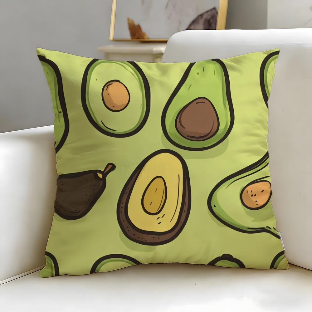 classic food Avocado Cushion Cover Soft EasyWash Pillow Case Versatile for Couch Bed Travel and Office