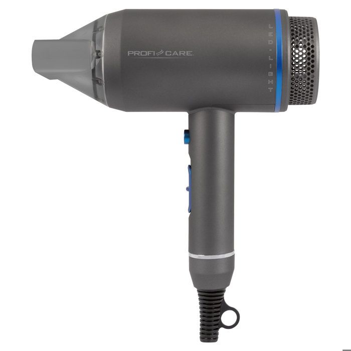 Sèche-cheveux ionique professionnel 3 niveaux de température eclairage led proficare ht 3082 1800w gris
