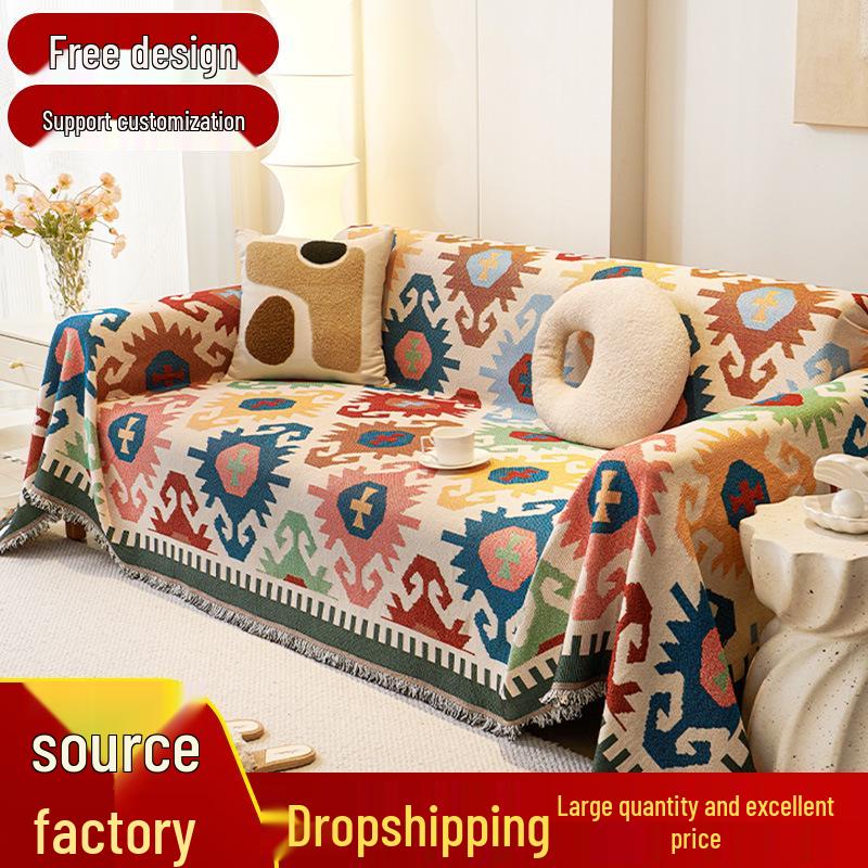 Nordischer Stil Vier Jahreszeiten Sofabezug: Rutschfest, Kratzfest, Vollständige Abdeckung Handtuchdecke.