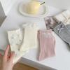 Ladies Spring and Summer Thin Literary Small Flowers Sweet Bow Boneless Curled Rim In The Tube Stack Socks