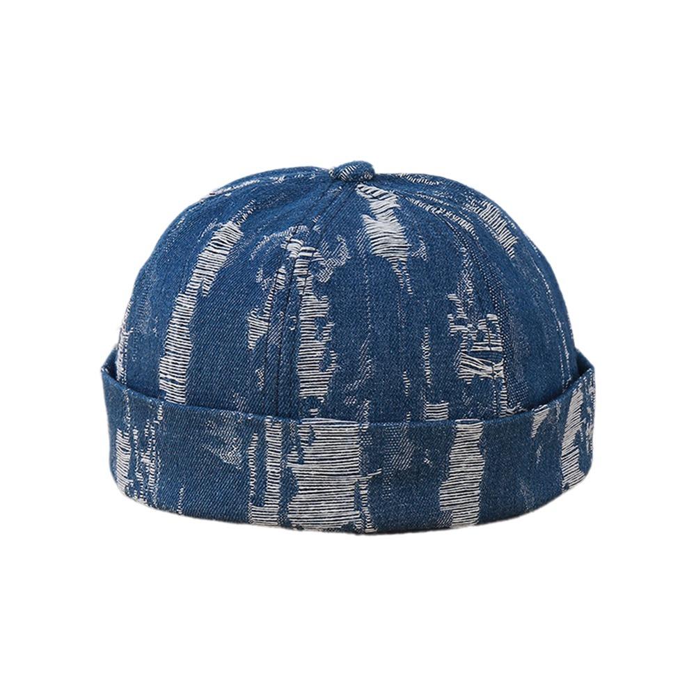 Fashion Washed Cotton Docker Cap Adjustable Windproof Brimless Skullcap Casual Retro Beanie Hat Hip Hop
