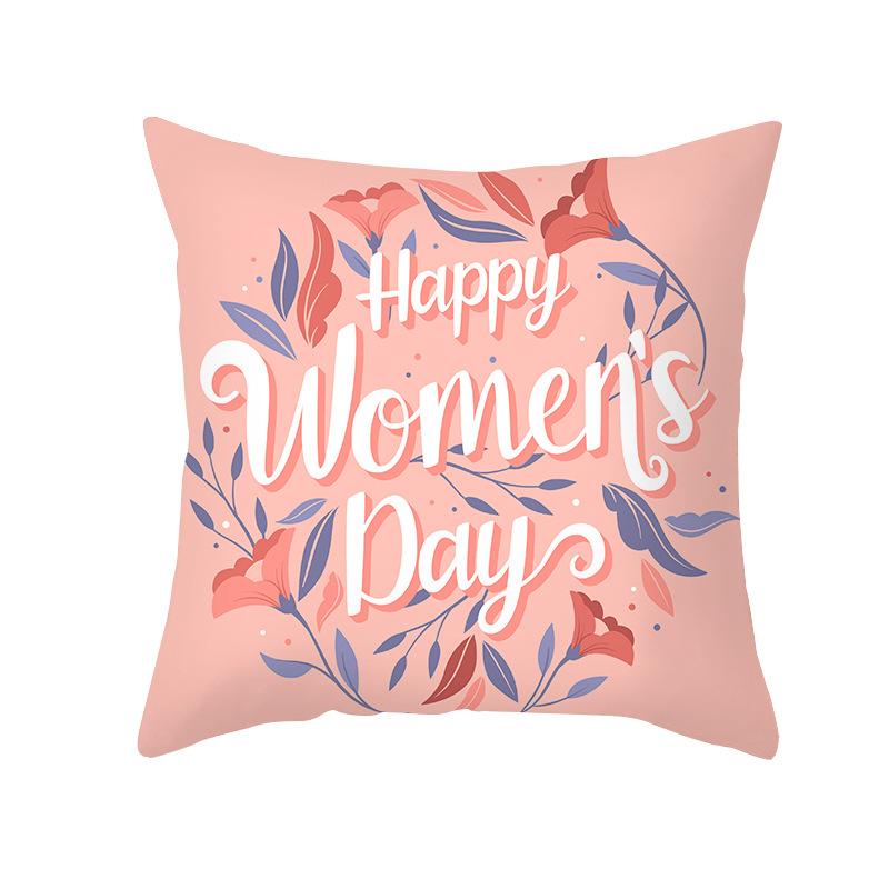 New Mother's Day Printed Pillow Cover Peach Skin Home Sofa Decoration Pillow Bedroom Cushion Pillow Cover
