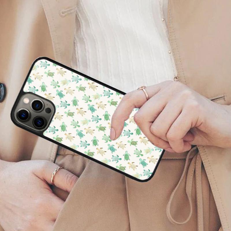 Süße Schildkröten Bemalte Magnetische Handyhülle Für APPLE iPhone 17 Air 16 14 13 12 Pro Max 15 Plus Kabelloses Laden Mit MagSafe Hülle