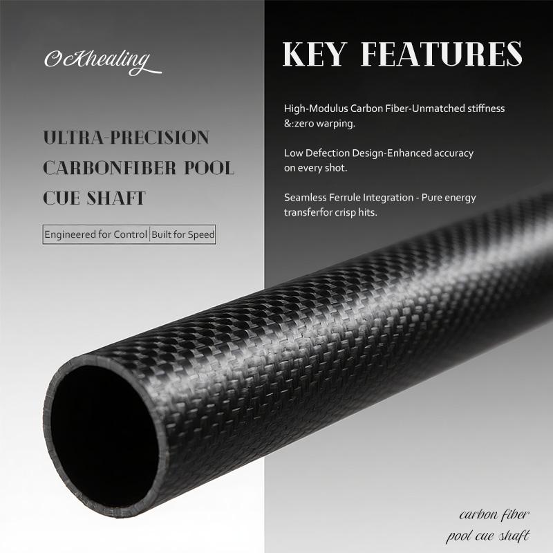 OKHEALING Karbonfaser Billard Queue Billardstöcke 12,9 mm Spitze Uni-loc Gelenk 147 cm / 58 Zoll Länge 19~21 oz Gewicht