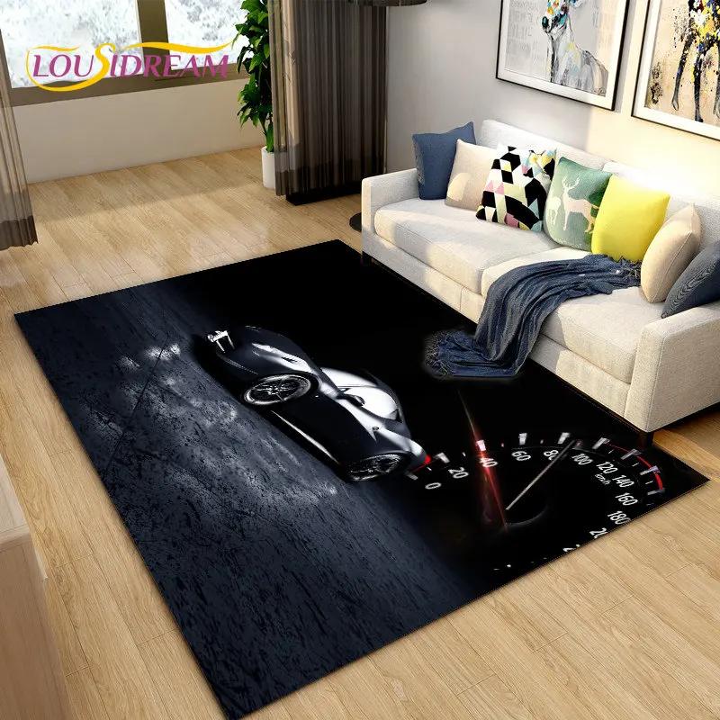 Yeni 3D Spor Araba Konsept Araba Alan Halısı, Oturma Odası Yatak Odası Kanepe Kapı Paspası Dekorasyonu için Halı, Çocuk Oyun Kaymaz Yer Matı