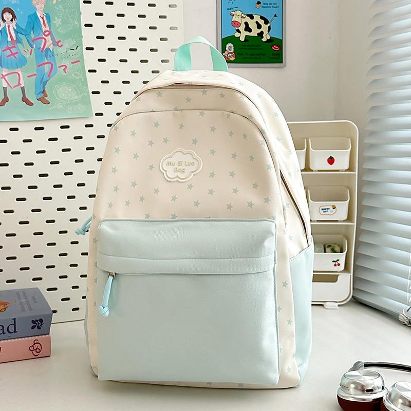 Schoolbag New Japanese Ins High Value Fresh Sweet Cute Star Backpack Junior High School Students Lightweight Travel Backpack