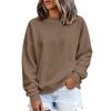 Women's Long Sleeve Color Round Neck Loose Fit Sweatshirt Soft Comfortable Casual Pullover for Everyday Wear