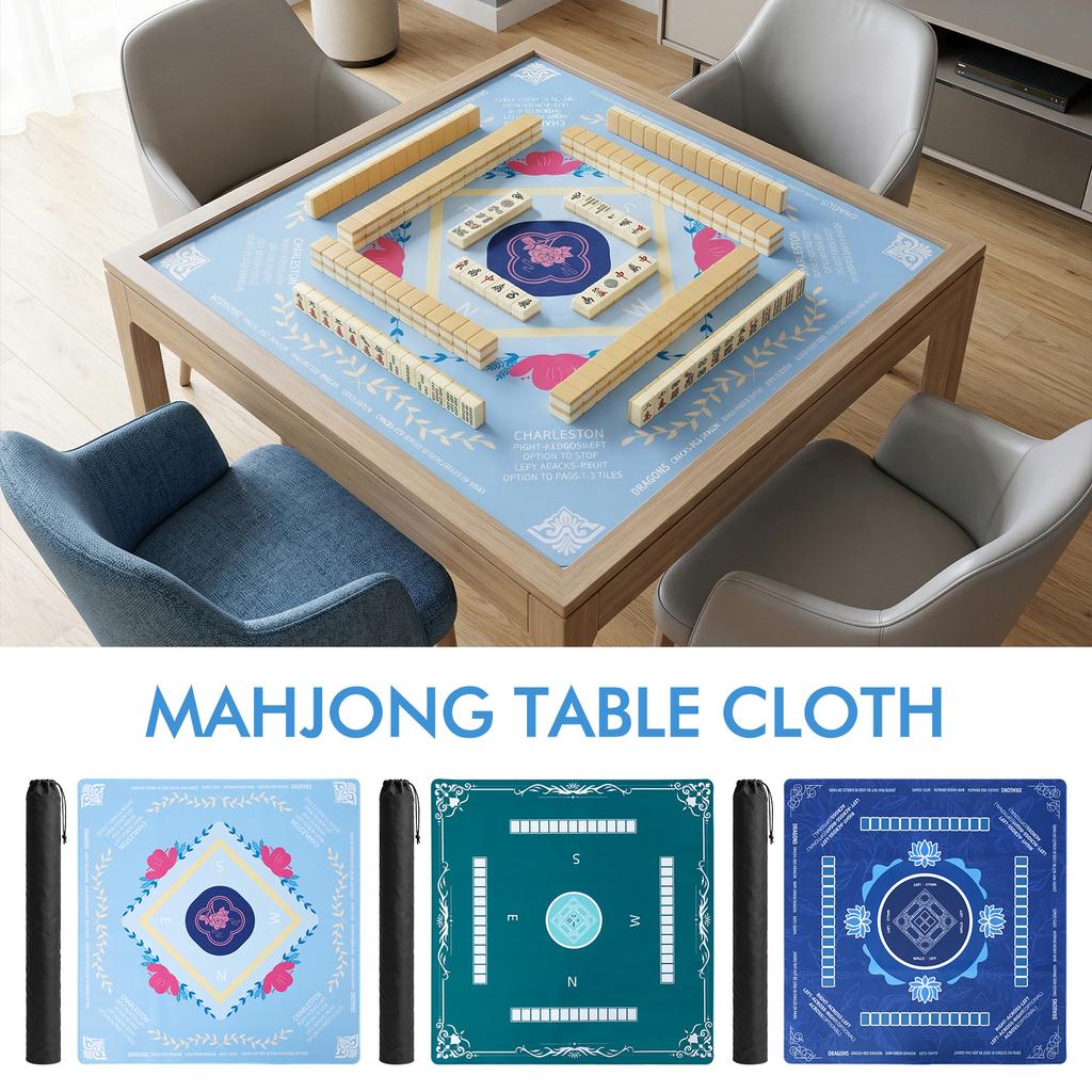 80cm Mahjong Tischmatte Poker Karten Neun Spieltischunterlage Gummi Anti-Rutsch Verschleißfest Geräuschreduzierung Quadratische Tischdecke