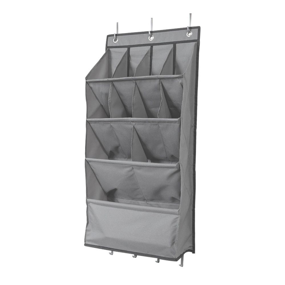 Настенная вешалка для хранения на двери экономящая место тканевая вешалка для одежды 11-карманная нетканая вешалка для обуви серый 25520₽