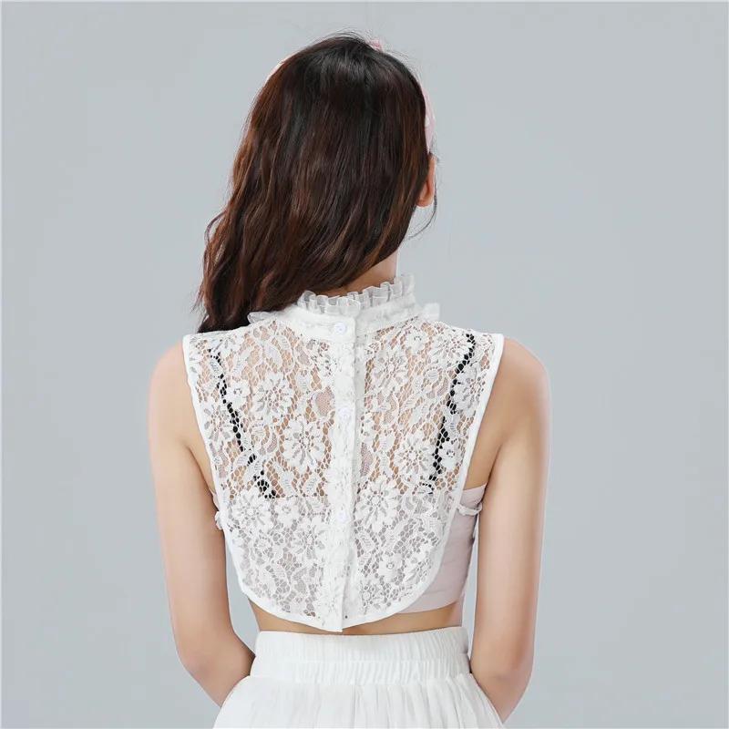 Damen Spitze Stehkragen Damen Abnehmbarer Choker Halskette Hemd Falscher Kragen Bluse Sweatshirt Weste Kleidung Accessoire