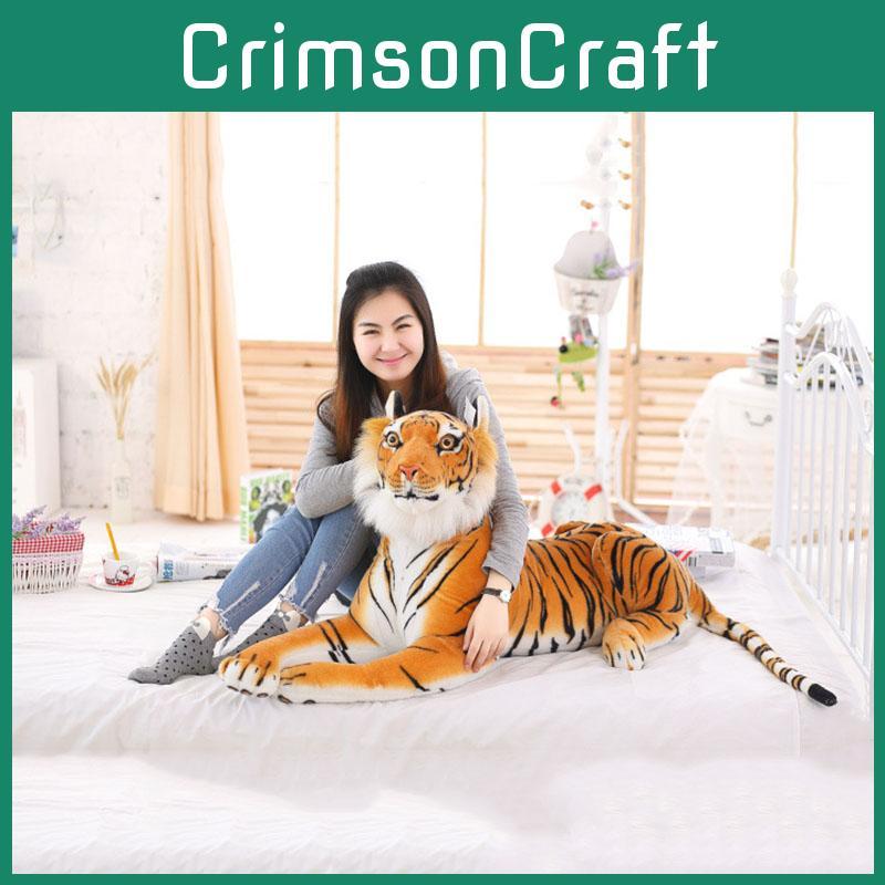 Luxurious Tiger Plush Animal Realistic Big Cat Orange Bengal Soft Stuffed Toy Pillow