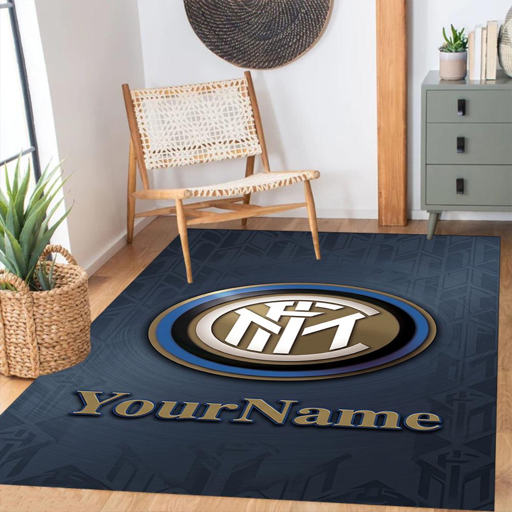 Inter Milan Customized Name Area Rug Design for Entryway Hallway Bedrooms Study room Anti-slip Rug Office home decor Perfect Gift for Women/Men