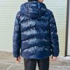 Skechers Diamond Series Solid Color Short Hooded Quilted Down Jacket Men Jackets Dark-Blue Black L423M166-0029