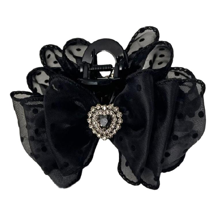 Charm Butterfly Hairpin Polkas Dots Meshes Hair Clip Multipurpose Hair Clamp for Women and Girls