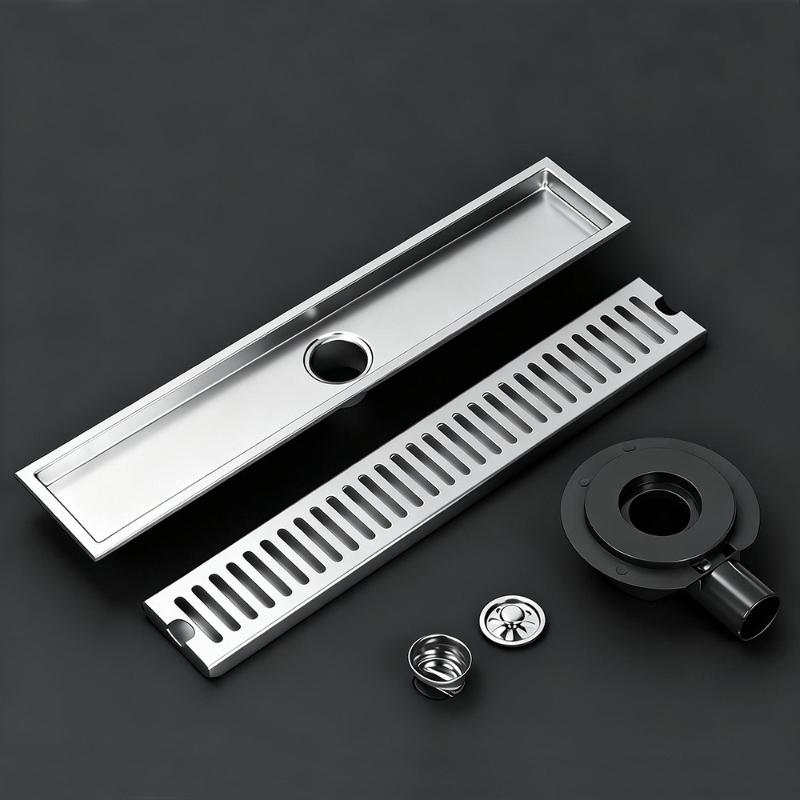 Household SUS304 Floor Drain Hollow High Flow Anti Odor With Side Offset Connector Bathroom Sewer Accessory