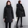 Brand down jacket women's medium and long new fashion loose thickened long knee white duck down jacket