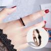 Stylish Black & White Cold Style Titanium Steel Ring - European & American Trendy Women's Accessory