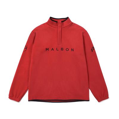 MALBON GOLF Victory Half Zip-Up T-Shirt Red (Man)
