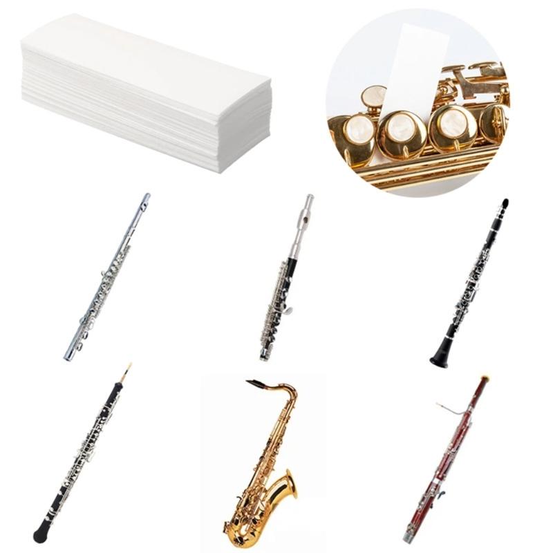 100pcs Woodwind Mouthpiece Pad AntiSticky Button Drying Absorbent Cleaner Paper