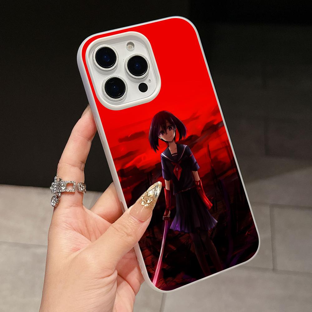 Akame Kurome Jelly Double layer White Mobile Phone Case for iPhone 17 16 15 14 13 12 11 Air Pro Max Plus Protective