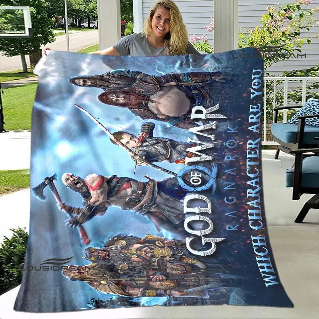 Game God of War Printed Blanket Picnic Blanket Warm Flannel Blankets Home Bed Linings Blankets for Beds Birthday Gift