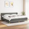 3127070 vidaXL Bed with Box Spring and Mattress Dark Grey 200x200cm Fabric