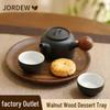 North American Black Walnut Round Minimalist Tea and Snack Tray