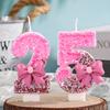 Velas de Aniversário com Laços Rosa e Azul, números 0-9 Decoração de Bolo, Adequado para Aniversário Evento Casamento Decoração Suprimentos