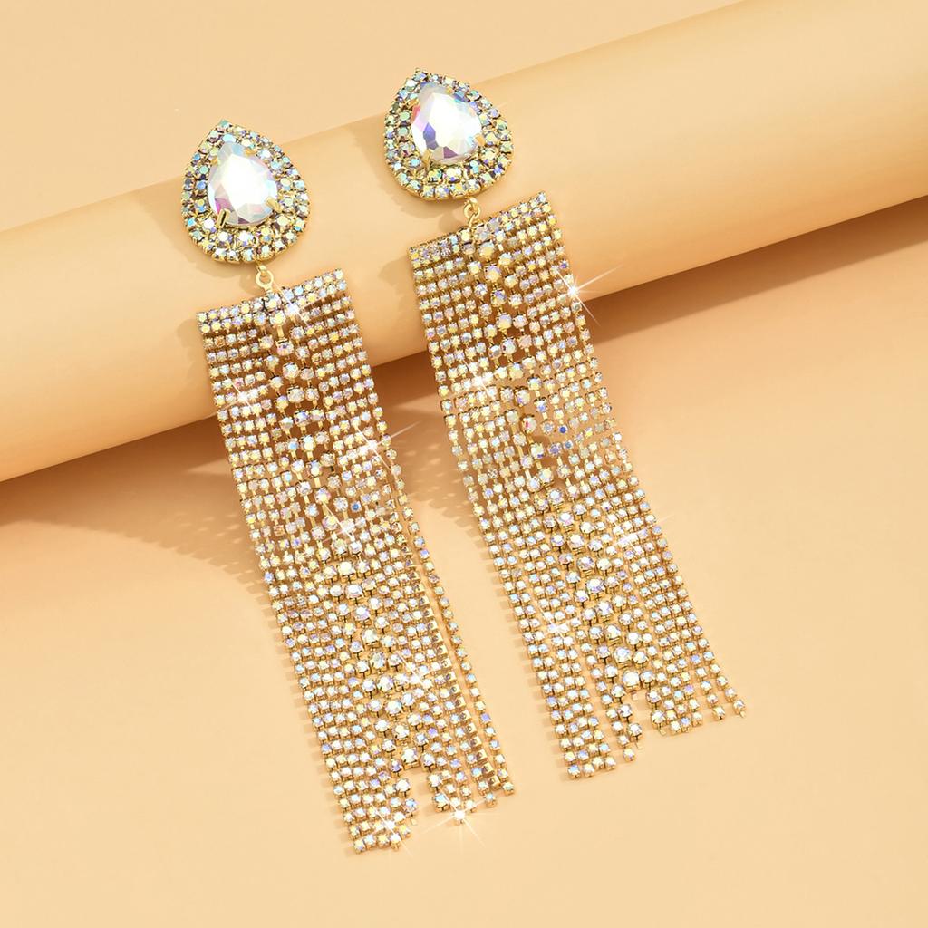 2PC Women's Fashion Trend Long Drip Tassel Earrings Outdoor Travel Carnival Banquet Party Holiday Dressing Gift