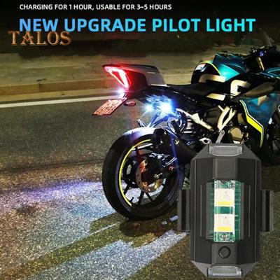 2Pcs LED Strobe Drone Lights 7 Colors USB Rechargeable Aircraft Warning Light Riding Flying Anti-Collision Tail Lights for Aircraft Motorcycles